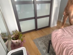 PISSING IN THE LITTERBOX, THE DEAD PLANT, THE WALL, THE FLOOR. OTHER ANGLE ON MY FANSLY