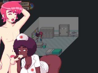 nurse, video game, laser button, cartoon