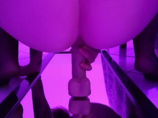 riding dildo, big ass, toys, wide open pussy