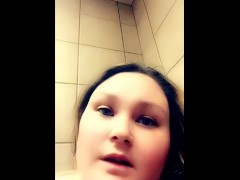 Pee in public restroom 