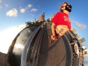 Preview 2 of The Wind keeps blowing my tiny shirt up in public with a 360° camera