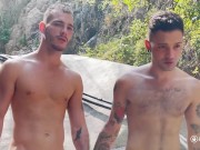 Preview 1 of Ricky Hard and Igor Lucios tag team and fuck Alfonso outdoors