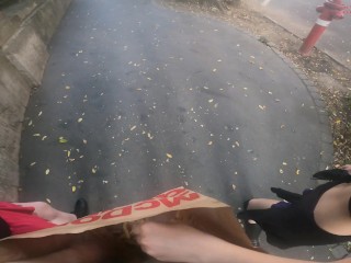 Public double handjob in the fries bag... I'm jerkin'it! A whole new way_to love McDonald's!