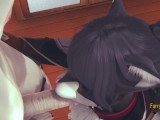 Genshin Impact Furry - Zhongli Cat Blowjob with POV (Uncensored)