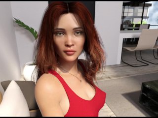 pc gameplay, babe, red head, redhead big tits