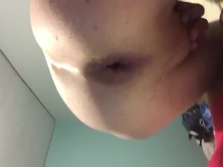 Twink ass Fucking pink monster dildo