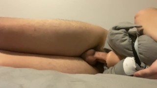 Man Fucks Fleshlight Intensely Groaning Until He Trembles His Legs And Screams Orgasm Creampie