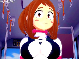 My Hero Academia Hentai: OCHACO URARAKA DÁ UM BOQUETE DESLEIXADO PARA DEKU NO ÔNIBUS ESCOLAR