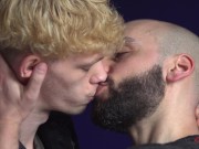 Preview 2 of Skinny Blond Twink Rimmed By Bearded Dominant Hunk Before BJ