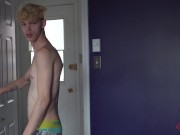 Preview 3 of Skinny Blond Twink Rimmed By Bearded Dominant Hunk Before BJ