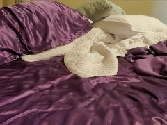 Needy Milf gets her toys set up to show off her tiny titties and pretty wet pussy