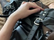 Preview 1 of He put a straitjacket on me, tore my pantyhose and fucked me with a big dick, cum on ass homemade