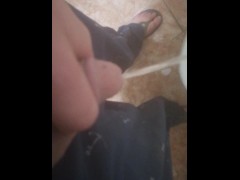 Dick Peeing Into Toilet, Loud Stream