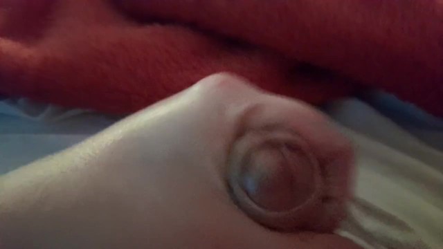 Quick Wank of Small Dick and Tasting Cum, Close up of Cum Oozing out of Foreskin