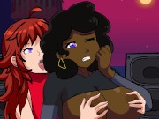 Preview 1 of Friday Night Funkin Animation Carol and Girlfriend Fingering and Rubbing Their Tits and Asses