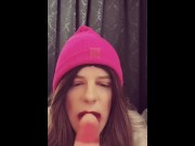 Preview 4 of Dumb sissy slut smears her lipstick all over her dildo