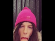Preview 6 of Dumb sissy slut smears her lipstick all over her dildo