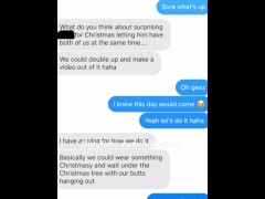 Video Wife and girlfriend surprise husband with threesome for Christmas - takes turns fucking 