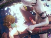 Preview 1 of Zelda Yaoi Femboy - Link Double penetration Threesome (uncensored)