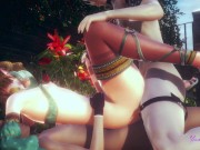 Preview 2 of Zelda Yaoi Femboy - Link Double penetration Threesome (uncensored)