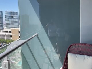 hot tub, exclusive, asian, balcony sex