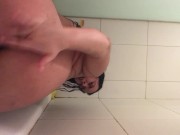 Preview 2 of Stepsister in Bathroom Inserts Fingers in Soapy Ass, Ass Gapes and is Ready for Anal Sex