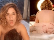 Preview 6 of Multiple intense female orgasm as she fucks a guy in the hot tub