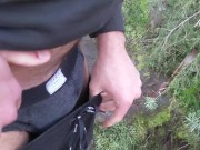 Preview 6 of My big thick dicks blows a white wad of cum in my undies with an uncut tradie out bush