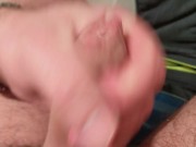Preview 1 of Jerking my thick wet uncut cock in public toilet and wiping precum all over my underwear
