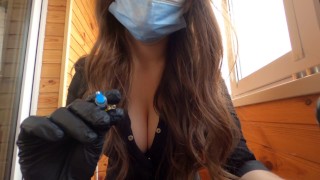 Latex Gloves Black And A Dentist Nurse