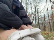Preview 3 of playing with my pussy in the forest on all fours