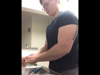 vertical video, solo male, exclusive, house cleaning