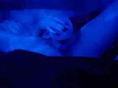 Cute girl plays with Dolphin dildo