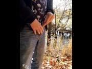 Preview 1 of Ginger guy pissing outdoors