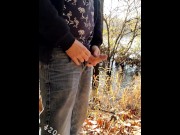 Preview 2 of Ginger guy pissing outdoors