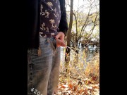 Preview 6 of Ginger guy pissing outdoors