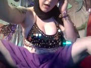 Preview 4 of Sexy Thick Arabic Goddess Veiled Belly Dancing Striptease Thick Ass & Giant DDs Bent Over Praying!