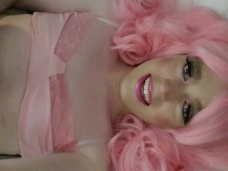 Pink Girly Sissy self Facial *cring*