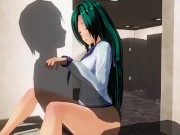 Preview 4 of 3D HENTAI girl with blue hair fucks in the washroom