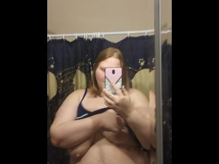 BBW Plays with Natural Tits