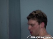 Preview 6 of Ebony Hunk Gets His BBC Sucked At The Glory Hole - FalconStudios