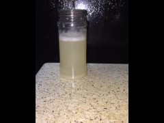  Collecting my own cum, adding a fresh load of nut to my cum spice jar