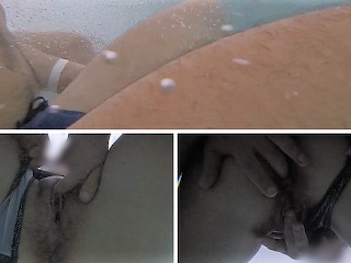 Exhibiendo Mi Coño Frente a un Chico En Una Piscina Pública y me Ayuda a Masturbarme - MissCreamy