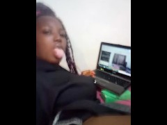 Freaky Sexy Ebony Student Big Booty Teen Will Distract You From Working At Home - Mastermeat1