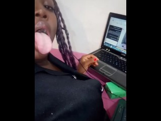 Freaky Sexy Ebony Student Big Booty Teen will Distract you from Working at Home - Mastermeat1