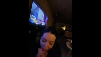 Elle sucks me until she takes it all in her mouth