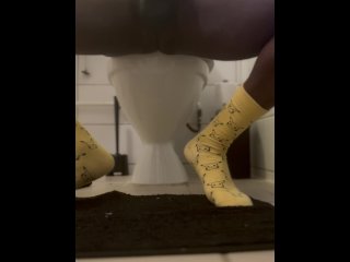 BBC Morning Milking Session on the toilet with Cum Shot