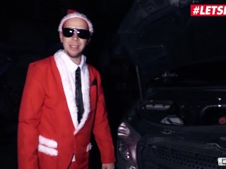 BUMSBUS - Petite German Girl Lullu Gun Offers Her Mouth And Pussy During Christmas - LETSDOEIT