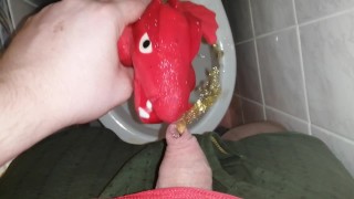 Red dragon peeing#1