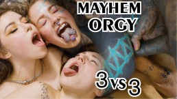 hardcore alternative ORGY - 3 on 3 anal fuck - ATM, gape, DP, facial -  Mina K, Eden Ivy, Anuskatzz